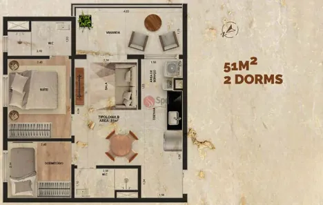 Apartamento com 2 Quartos à venda, 51m² no Vila Ema, São Paulo