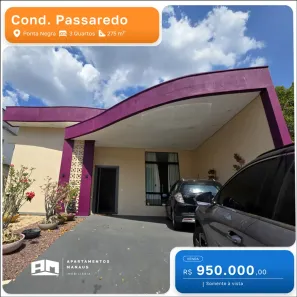 Casa de Condomínio com 3 Quartos à venda, 135m² no Ponta Negra, Manaus
