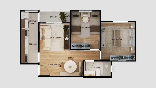 Apartamento com 2 Quartos à venda, 54m² no Parque Senhor do Bonfim, Taubaté