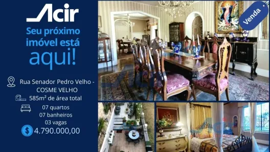 Casa com 7 Quartos à venda, 584m² no Cosme Velho, Rio de Janeiro