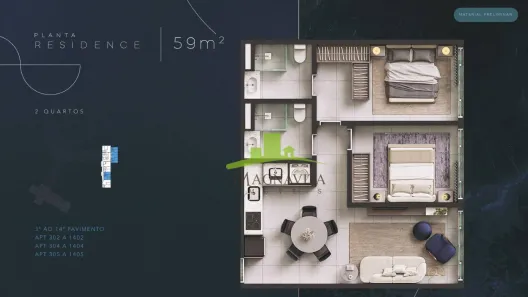 Apartamento com 2 Quartos à venda, 58m² no Ondina, Salvador