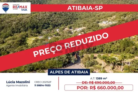 Lote/Terreno à venda, 1389m² no Alpes de Atibaia, Atibaia