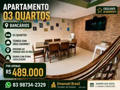 Apartamento com 3 Quartos à venda, 75m² no Bancários, João Pessoa