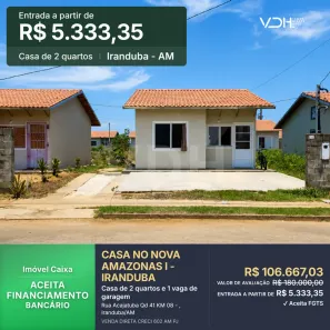 Casa com 2 Quartos à venda, 54m² no Iranduba, Iranduba
