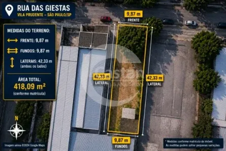 Lote/Terreno com 1 Quarto à venda, 418m² no Vila Bela, São Paulo