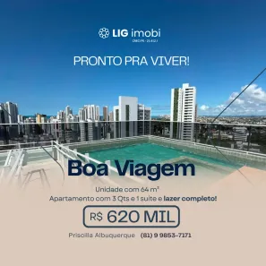 Apartamento com 3 Quartos à venda, 64m² no Boa Viagem, Recife