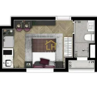 Apartamento com 1 Quarto à venda, 19m² no República, São Paulo