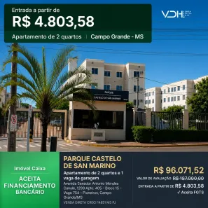 Apartamento com 2 Quartos à venda, 43m² no Pioneiros, Campo Grande