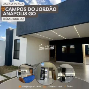 Casa com 3 Quartos à venda, 130m² no Residencial Campos do Jordão, Anápolis