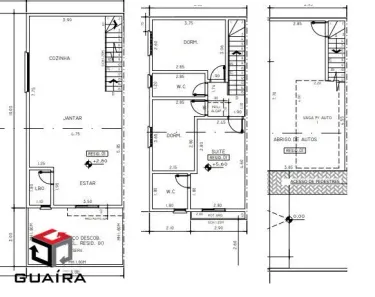 Sobrado com 3 Quartos à venda, 111m² no Campestre, Santo André