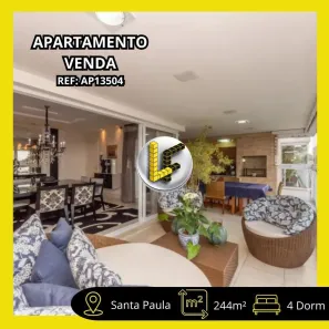 Apartamento com 4 Quartos à venda, 244m² no Santa Paula, São Caetano do Sul