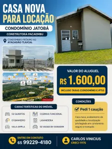Casa de Condomínio com 2 Quartos para alugar, 52m² no São Sebastião, Cuiabá
