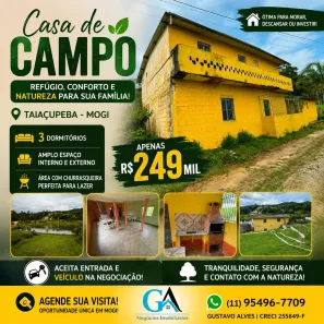 Fazenda/Sítio com 3 Quartos à venda, 790m² no Taiaçupeba, Mogi das Cruzes