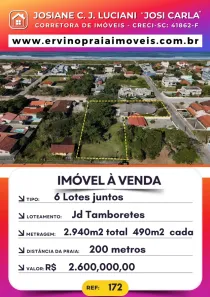 Lote/Terreno à venda, 2940m² no Praia do Ervino, São Francisco do Sul
