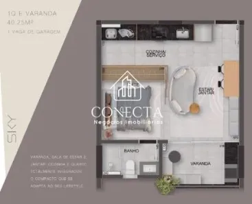 Apartamento com 1 Quarto à venda, 40m² no Segismundo Pereira, Uberlândia