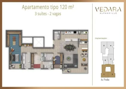 Apartamento com 2 Quartos à venda, 120m² no Centro Comercial Jubran, Barueri