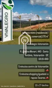 Lote/Terreno à venda, 270m² no Vila Santo Antônio, Votorantim