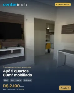 Apartamento com 2 Quartos para alugar, 92m² no Presidente Costa e Silva, Mossoró