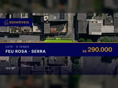 Lote/Terreno à venda, 190m² no Feu Rosa, Serra