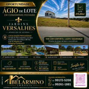 Lote/Terreno à venda, 215m² no Polo Empresarial Goiás, Aparecida de Goiânia