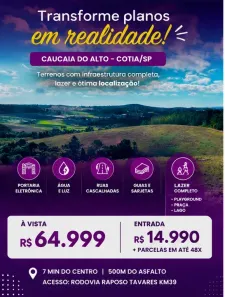 Lote/Terreno à venda, 500m² no Recreio Topázio (Caucaia do Alto), Cotia