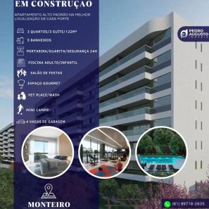 Apartamento com 3 Quartos à venda, 122m² no Monteiro, Recife