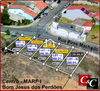 Lote/Terreno à venda, 200m² no Marf I, Bom Jesus dos Perdões