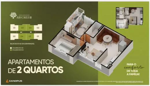 Apartamento com 2 Quartos à venda, 44m² no Miritíua, São José de Ribamar