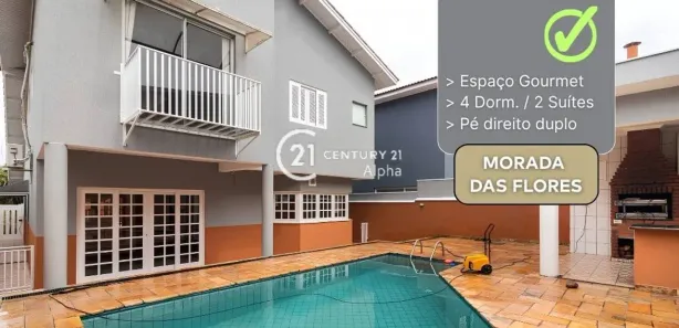 Casa de Condomínio com 4 Quartos para alugar, 348m² no Morada das Flores (Aldeia da Serra), Santana de Parnaíba
