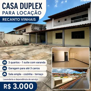 Casa com 3 Quartos para alugar, 200m² no Recanto dos Vinhais, São Luís