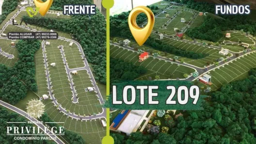 Lote/Terreno à venda, 375m² no Ponta Aguda, Blumenau