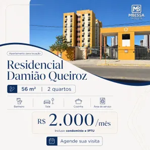 Apartamento com 2 Quartos para alugar, 55m² no Nova Betânia, Mossoró