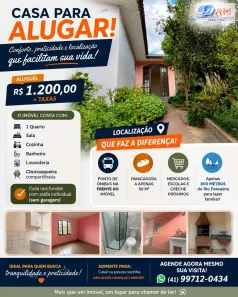 Casa com 1 Quarto para alugar, 50m² no Vila Gilcy, Campo Largo