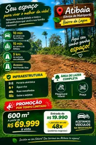 Lote/Terreno à venda, 600m² no Jardim Brasil, Atibaia