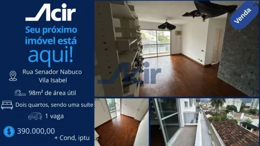 Apartamento com 2 Quartos à venda, 97m² no Vila Isabel, Rio de Janeiro