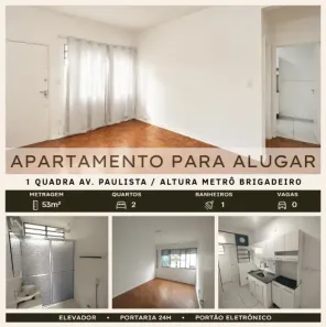 Apartamento com 2 Quartos para alugar, 53m² no Paraíso, São Paulo