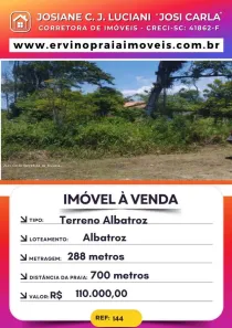 Lote/Terreno à venda, 288m² no Praia do Ervino, São Francisco do Sul