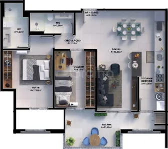 Apartamento com 2 Quartos à venda, 83m² no Pedra Branca, Palhoça