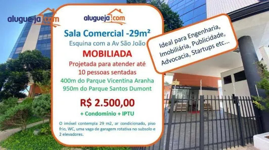Sala Comercial para alugar, 29m² no Jardim Esplanada II, São José dos Campos