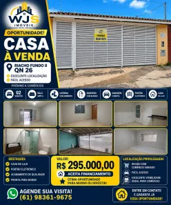 Casa com 2 Quartos à venda, 61m² no Riacho Fundo II, Brasília