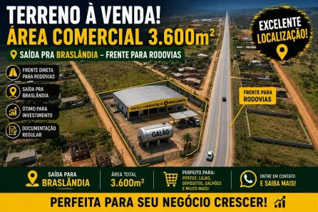 Lote/Terreno à venda, 3600m² no Jardim Brasília II, Águas Lindas de Goiás