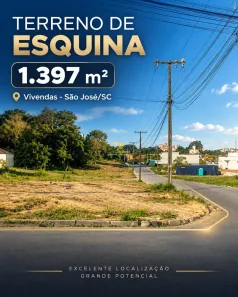 Lote/Terreno à venda, 1397m² no Areias, São José