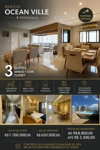 Apartamento com 3 Quartos à venda, 150m² no Ponta do Farol, São Luís