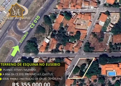 Lote/Terreno à venda, 975m² no Mangabeira, Eusébio