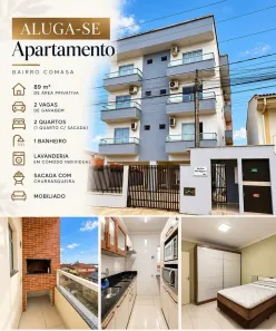 Apartamento com 2 Quartos para alugar, 89m² no Comasa, Joinville