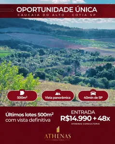 Lote/Terreno à venda, 500m² no Recreio Topázio (Caucaia do Alto), Cotia