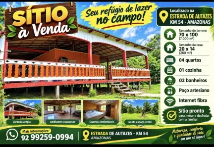 Fazenda/Sítio com 4 Quartos à venda, 280m² no , Autazes