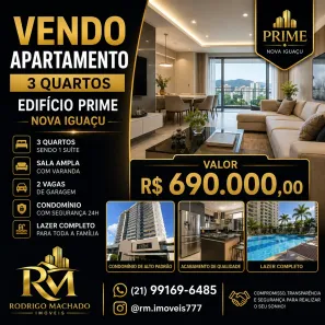 Apartamento com 3 Quartos à venda, 97m² no Centro, Nova Iguaçu