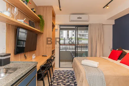 Apartamento com 1 Quarto para alugar, 25m² no Brooklin Paulista, São Paulo