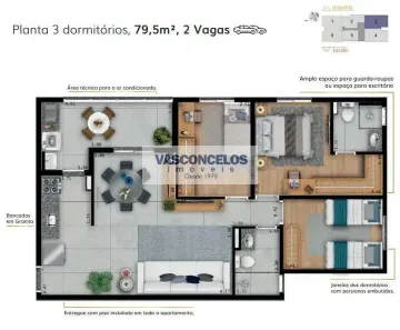 Apartamento com 3 Quartos à venda, 79m² no Parque Industrial, São José dos Campos